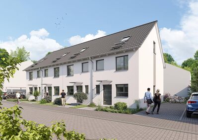 Modernes Reihen-Mittelhaus im KfW 40-Standard mit Keller in der beliebten Heimstätten-Siedlung