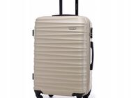 Großer Premium Koffer Reisekoffer ABS Kunststoff 96l mit Rippen beige - Wuppertal
