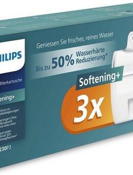 Philips Wasserfilter Micro X-Clean Softening, Zubehör für BRITA** MAXTRA**, MAXTRA+**, PerfectFit** und vielen anderen ovalen Filterkannen sowie ovale Philips Filterkannen., 3er Set Kalk- und Wasserfilter