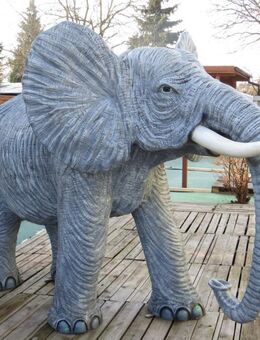 Elefant stehend groß Dekofigur Gartendeko - Hergisdorf