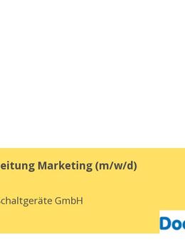 Abteilungsleitung Marketing (m/w/d) - Norden