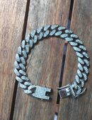 Unisex Armband Panzerband Steinbesetzt Versilbert in 36043