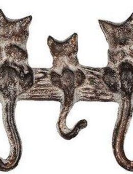 Ambiente Haus Wandhaken Haken aus Gusseisen - 7 Katzen, (1-St)
