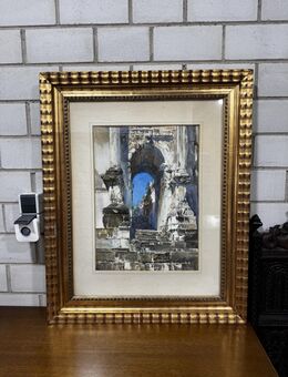 Aquarell von Paul Gutscher – antiker Goldrahmen Malerei - Überlingen Zentrum