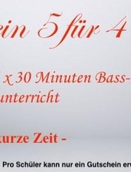 Gutschein 5 für 4 - Professioneller Gitarrenunterricht / Bassunterricht - Gau-Algesheim