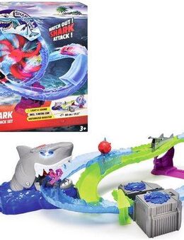 Dickie Toys Autorennbahn White Shark, inklusive Spielzeugauto, mit Licht und Sound
