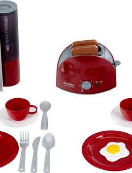 Klein Kinder-Küchenset Bosch Frühstückset, (Set, 16-tlg), Wasserkocher mit Wasser befüllbar