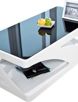 SalesFever Couchtisch Lacona Couchtisch mit stilvollem Aussehen, Schwarzglasplatte: Eleganz in Rechteck oder Quadrat