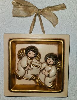 Neuwertig! Rarität! THUN Wandbild 2 Engel mit Goldbemalung Handarbeit Bozen TOP! - Sundern (Sauerland) Zentrum