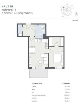 Lichtdurchflutetes 2-Zimmer-Zuhause im 2. Obergeschoss ideal für Singles oder Paare - Solingen (Klingenstadt)