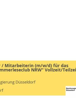Mitarbeiter / Mitarbeiterin (m/w/d) für das Projekt "Sommerleseclub NRW" Vollzeit/Teilzeit - Düsseldorf