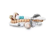 Steuer Armband Set aus 3 Strech-Armbändern mit Muschelzierde