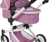 CHIC2000 Kombi-Puppenwagen Mika, Jeans Pink, mit schwenkbaren Vorderrädern