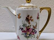 Beyer und Bock Mokkakanne Kaffeekanne Jugendstil mit Goldrand und Blumenmuster - Mendig