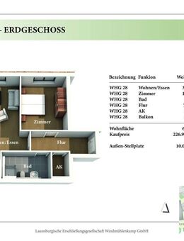 2 Zimmer EG Neubau-Eigentumswohnung 2.28 - Lauenburg (Elbe)
