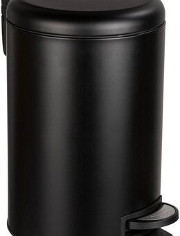 WENKO Mülleimer Modell Leman Easy Close, Abfalleimer mit Tretfunktion & Absenkautomatik, Industrial Style, 12 L