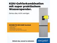 exquisit Kühl-/Gefrierkombination KGC265-70-WS-040D inoxlook, 179,5 cm hoch, 55 cm breit, 260 Liter Nutzinhalt, Wasserspender, 4 Sterne Gefrieren