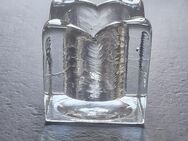 Massive Glas Vase, Blockvase, Kerzenständer, 9 x 9 x 9 cm - Bad Bederkesa