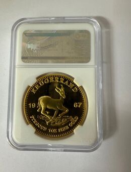 Krügerrand Münze 1967 -vergoldet in Kapsel- ohne Zertifikat - Scheuerfeld