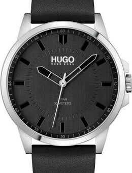 HUGO Quarzuhr #FIRST 1530188, Armbanduhr, Herrenuhr, Mineralglas, Lederarmband