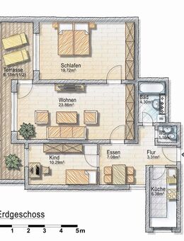 3-ZKB-EG-Wohnung mit Wintergarten und TG-Stellplatz - Augsburg
