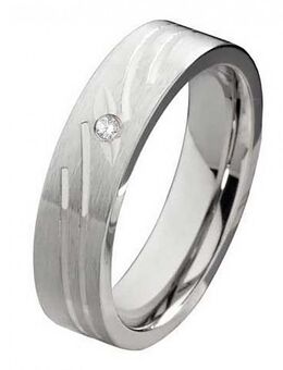 Damenring Edelstahl DE149 mit Zirkonia - Aholming