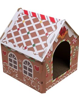 TIAKI Lebkuchenhaus für Katzen - L 37 x B 36 x H 40,5 cm