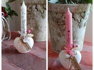 Geschenk Set ... Herz Kerzenständer Kerze Herzensmensch oder von Herzen Handmade Keraflott Raysin - Rheinbach