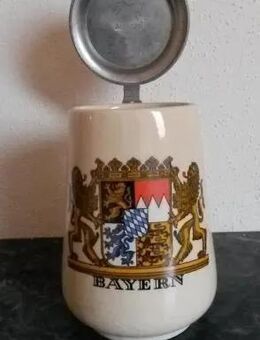 Bierkrug Krug Bayern mit Deckel - Regenstauf