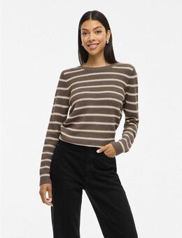 Vila Rundhalspullover VIDALO O-NECK L/S STRIPE KNIT TOP- NOOS