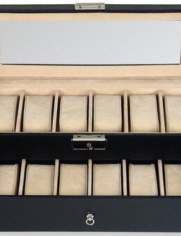 Sacher Uhrenetui, Aufbewahrung, Uhrenkasten, Ø Uhren max. 40mm, Armbanduhr,Geschenkidee