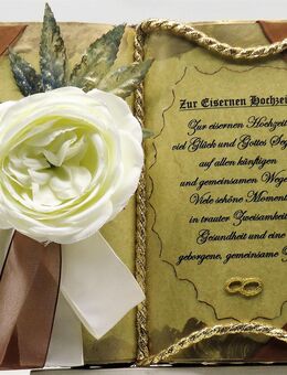 Wunderschönes,handgefertigtes Deko-Buch zur Eisernen Hochzeit (65. Hochzeitstag) - Pressath