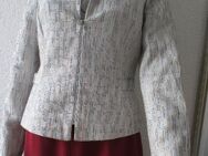 NEU * Edel * Seiden- Schimmer * wie Karo- Stickerei * Kostüm * Anzug * Kurz * BLAZER * JACKE "BIBA by ESCADA" Gr. 34- 36/ XS- S * hell- himmel- blau * serenity * creme- beige * ercù * - Riedlingen