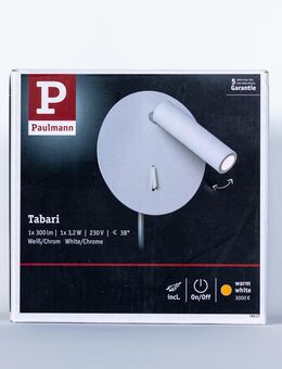 LED Wandleuchte / Lampe Tabari von Paulmann, weiß/chrom, mit Stecker & Schalter - NEU und unbenutzt - Mainhausen