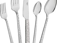Mulex Besteck-Set Besteck Siena, mit feiner Hammerschlag-Struktur (30-tlg), 6 Personen, Chromstahl, elegantes Besteck mit beeindruckend schöner Optik