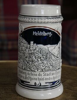 Bierkrug 0,5 Liter , Keramik ,Motiv Heidelberg - Görlitz