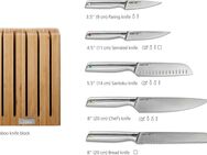 Joseph Joseph Messer-Set Elevate Steel Knives Bamboo (6-tlg), rutschfest, Bambus, japanischer Edelstahl