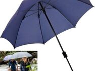 EuroSCHIRM® Stockregenschirm Swing handsfree, marineblau, verlängerbarer Schaft, handfrei tragbar