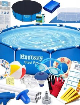 %SALE% XXL Starter Set Bestway Steel Pro Pool 19 teiliges Zubehör Outdoor Garten Badespaß 366x76 - Wuppertal