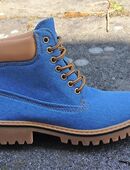 Gr. 36 + 40 + 41, Schnür- Boots / Stiefeletten in JEANS hellblau in 63486