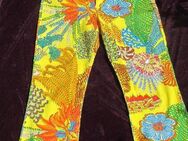 NEU mit ETIKETT * Sexy * Blüten * Blumen * Hippie Look * Flower- Power * 7/8 * Dreiviertel * Capri * Hose "ESCADA" Original * Gr. 34- 36/ XS- S * gelb * bunt * - Riedlingen