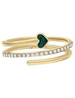 Fossil Fingerring Schmuck Geschenk Edelstahl Ring JEWELRY Herz, mit Glasstein, Malachit