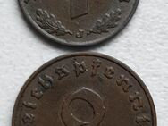 1 Pfennig 1937 J + 2 Pfennig 1939 J, Bronze, DM - Schleswig