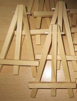 12 kleine Staffeleien, Holz, 8 cm, f. Leinwände, Fotos etc. - Darmstadt