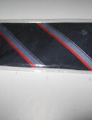 Krawatte blau, mehrfarbig gestreift, mit Werbeaufdruck in 68519