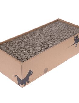 zooplus Basics Box mit 4 Kratzbrettern - L 44 x B 20 x H 12,5 cm