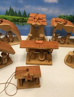 Erzgebirge ältere 7 Krippen Aufhänger Christbaumschmuck,, Baumschmuck, - Meerbusch