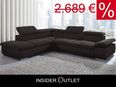 Ecksofa 272x226cm Schlaffunktion schwarz Microfaser Couch Bettfun in 50827