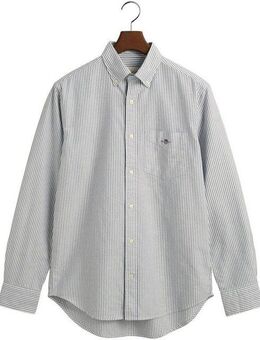 Gant Langarmhemd Regular Fit Oxford Hemd strukturiert langlebig dicker gestreift mit dezenter Logostickerei