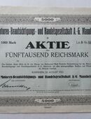 Historisches Wertpapier. Motoren-Beaufsichtigungs- und Handelsgesellschaft A.-G. Mannheim, von 1923 in 75203